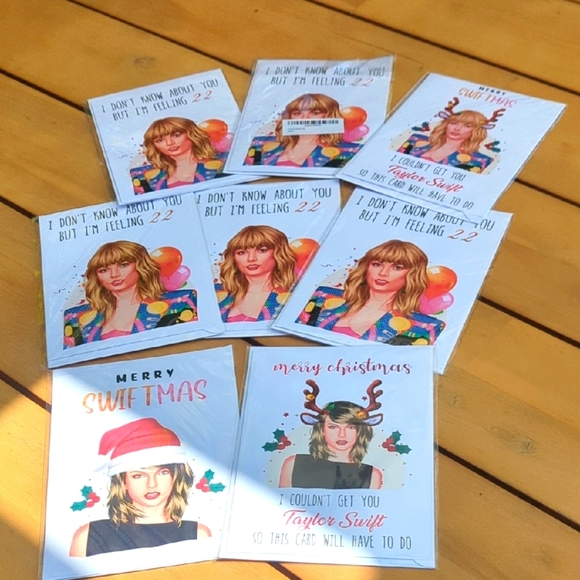 8 Taylor Swift Themed Greeting Cards - New - Picture 1 of 4